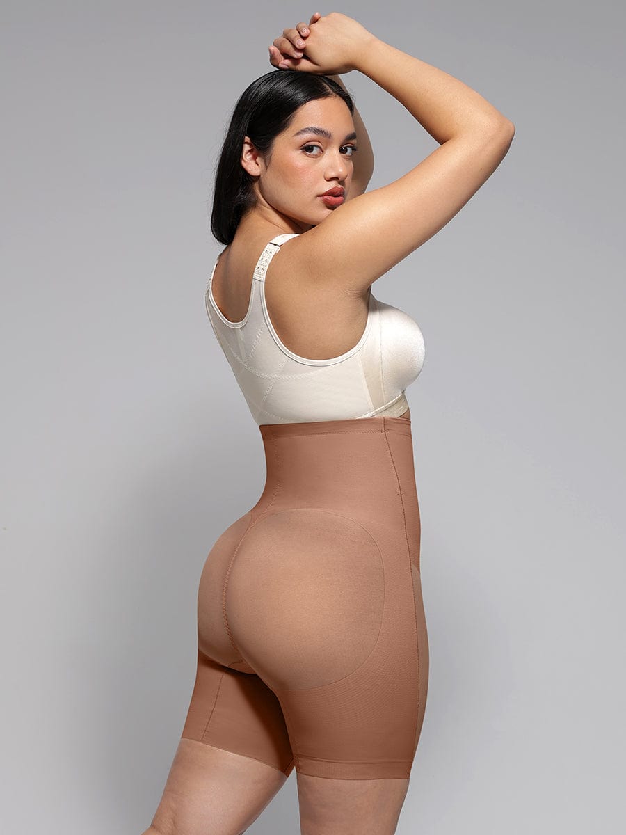 Pantalones cortos moldeadores de cintura alta que realzan los glúteos y adelgazan hasta la mitad del muslo