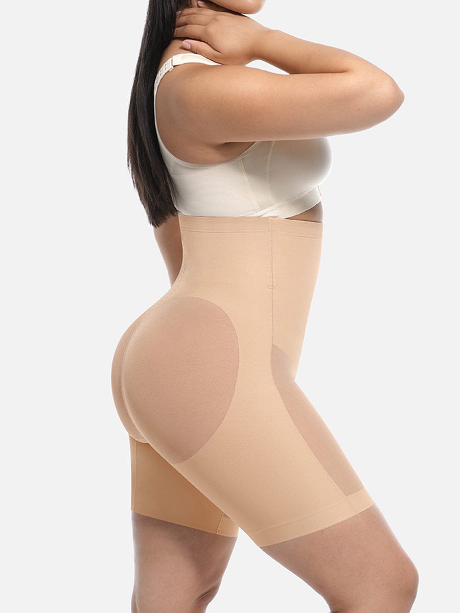 Pantalones cortos moldeadores de cintura alta que realzan los glúteos y adelgazan hasta la mitad del muslo