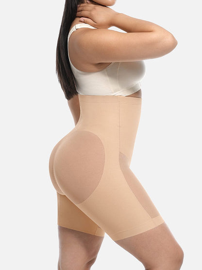 Pantalones cortos moldeadores de cintura alta que realzan los glúteos y adelgazan hasta la mitad del muslo