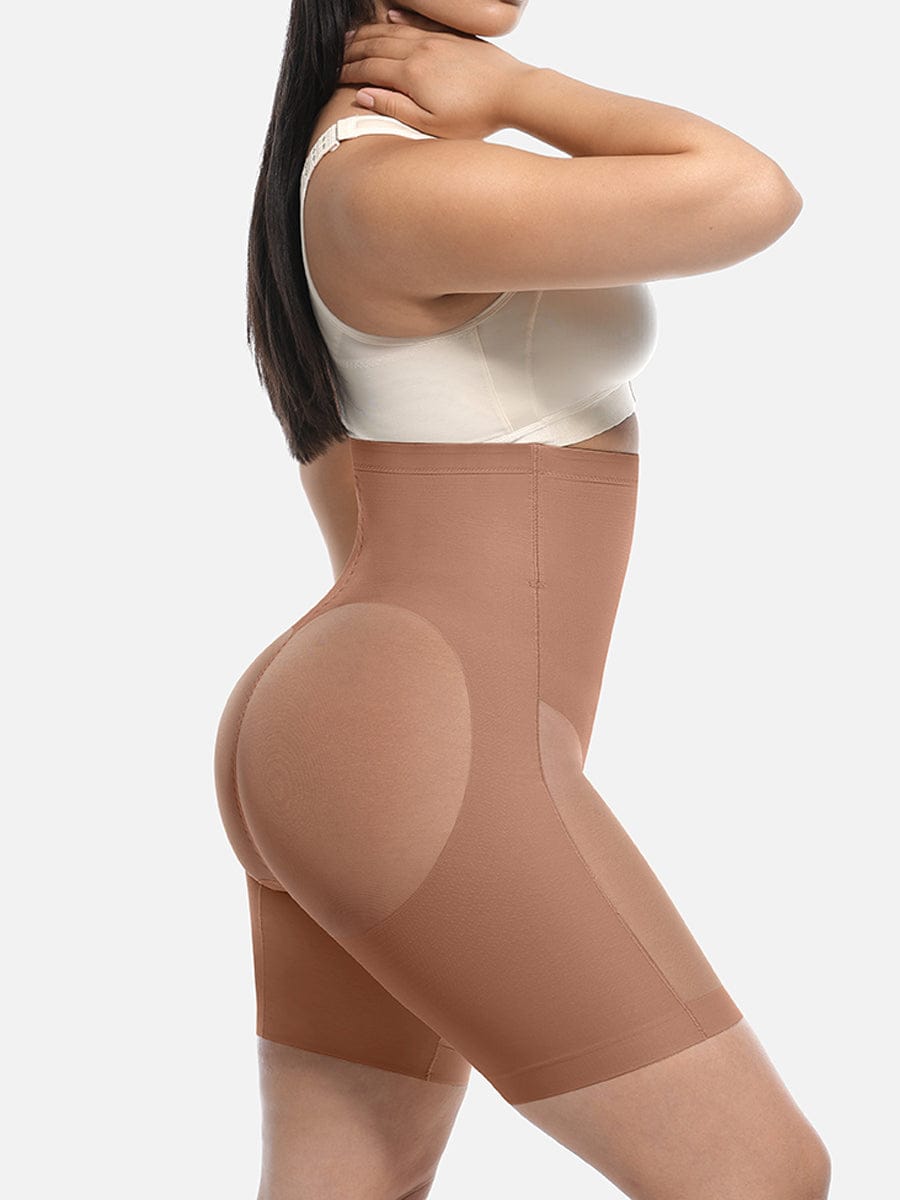 Pantalones cortos moldeadores de cintura alta que realzan los glúteos y adelgazan hasta la mitad del muslo