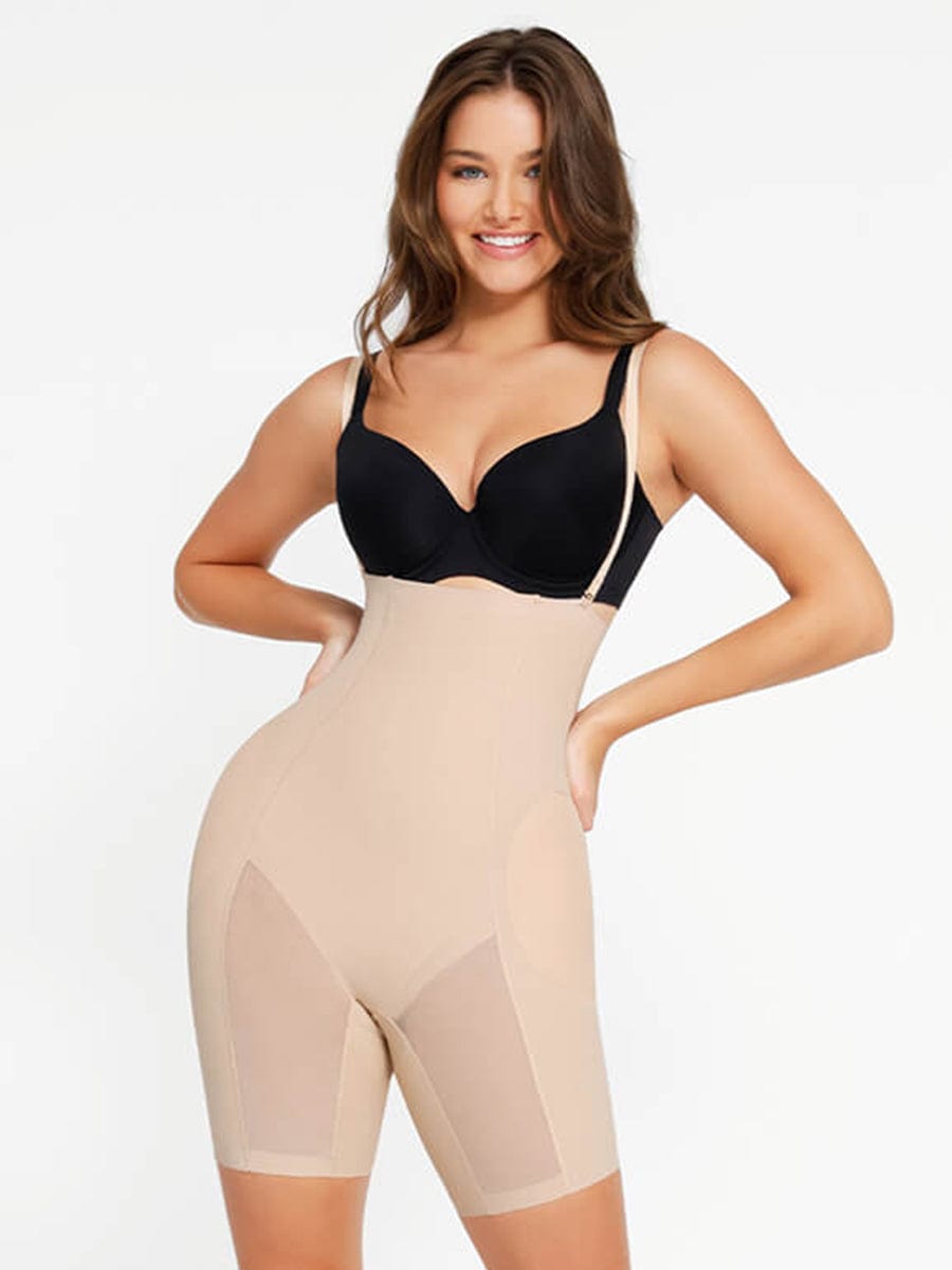 Faja moldeadora 3 en 1 con control de abdomen, cintura alta, acolchada, sin costuras, para caderas y glúteos