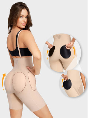 Faja moldeadora 3 en 1 con control de abdomen, cintura alta, acolchada, sin costuras, para caderas y glúteos