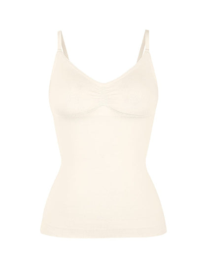 Camiseta sin mangas moldeadora de cintura y abdomen con soporte de busto sin costuras