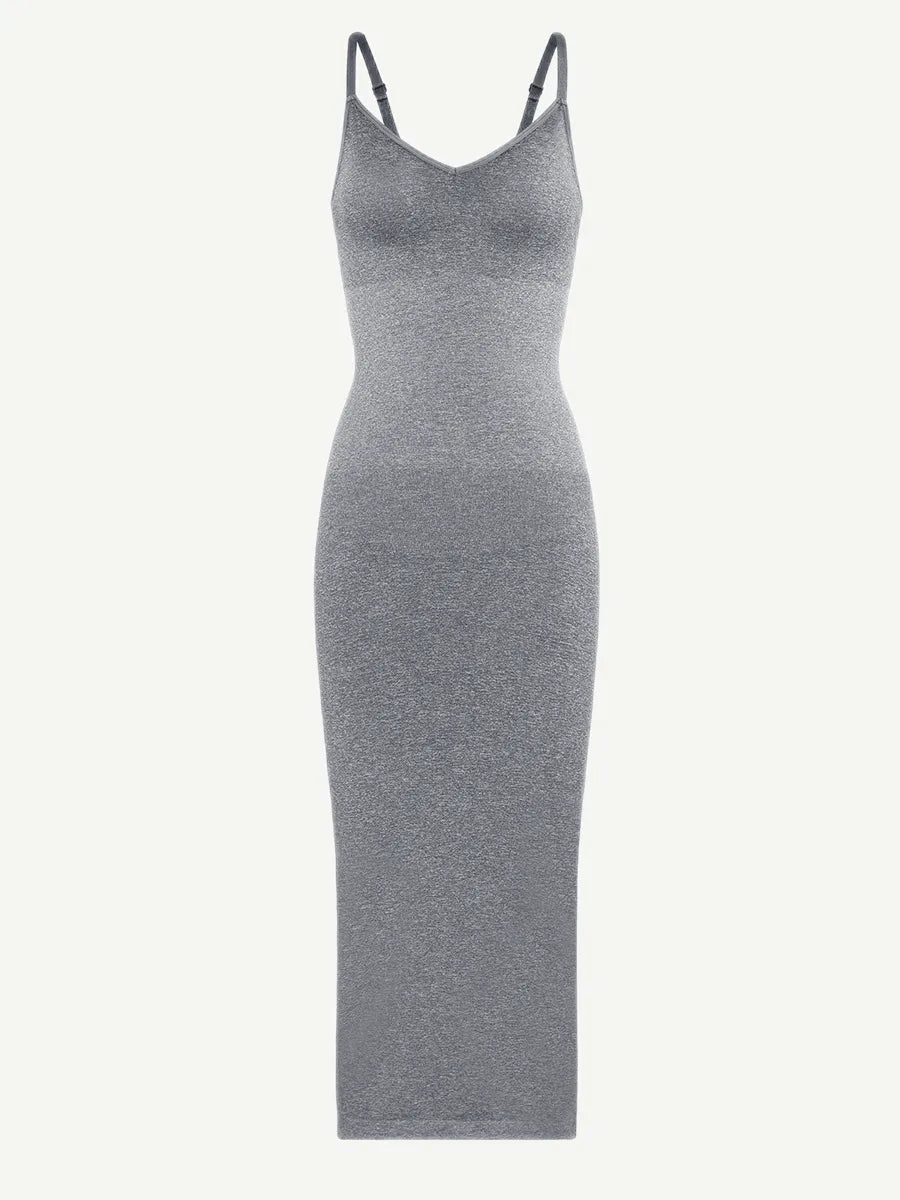 🌿Vestido moldeador sin costuras con tirantes finos y escote en V ecológico 🌿