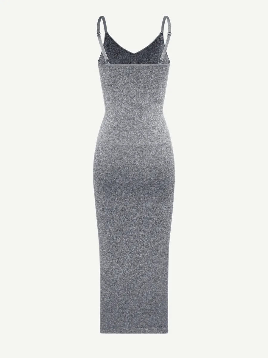 🌿Vestido moldeador sin costuras con tirantes finos y escote en V ecológico 🌿