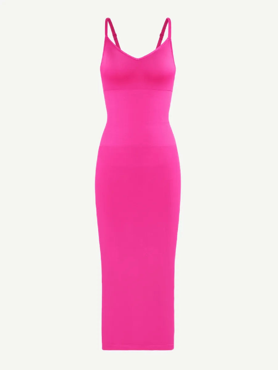 🌿Vestido moldeador sin costuras con tirantes finos y escote en V ecológico 🌿