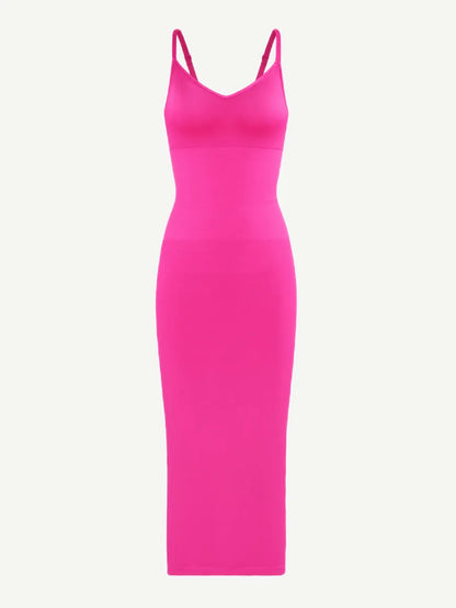 🌿Vestido moldeador sin costuras con tirantes finos y escote en V ecológico 🌿