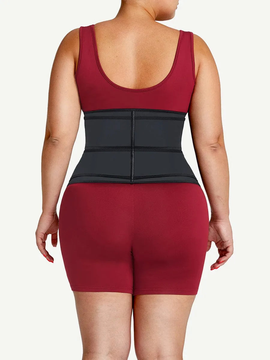 Faja reductora de cintura de látex  de talla grandecon cremallera y cinturón ajustable