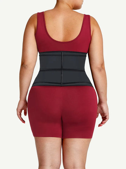 Faja reductora de cintura de látex  de talla grandecon cremallera y cinturón ajustable