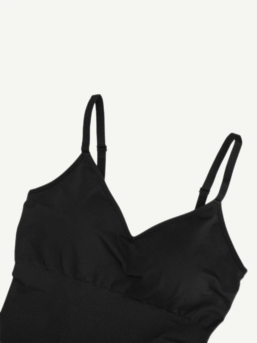🌿Vestido moldeador sin costuras con tirantes finos y escote en V ecológico 🌿