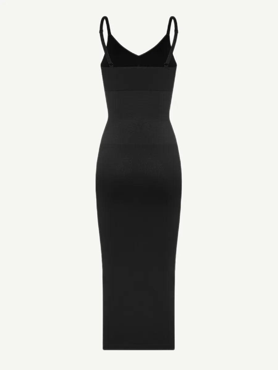 🌿Vestido moldeador sin costuras con tirantes finos y escote en V ecológico 🌿