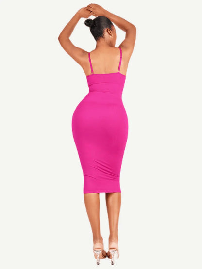 🌿Vestido moldeador sin costuras con tirantes finos y escote en V ecológico 🌿