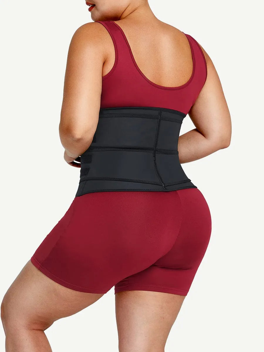 Faja reductora de cintura de látex  de talla grandecon cremallera y cinturón ajustable