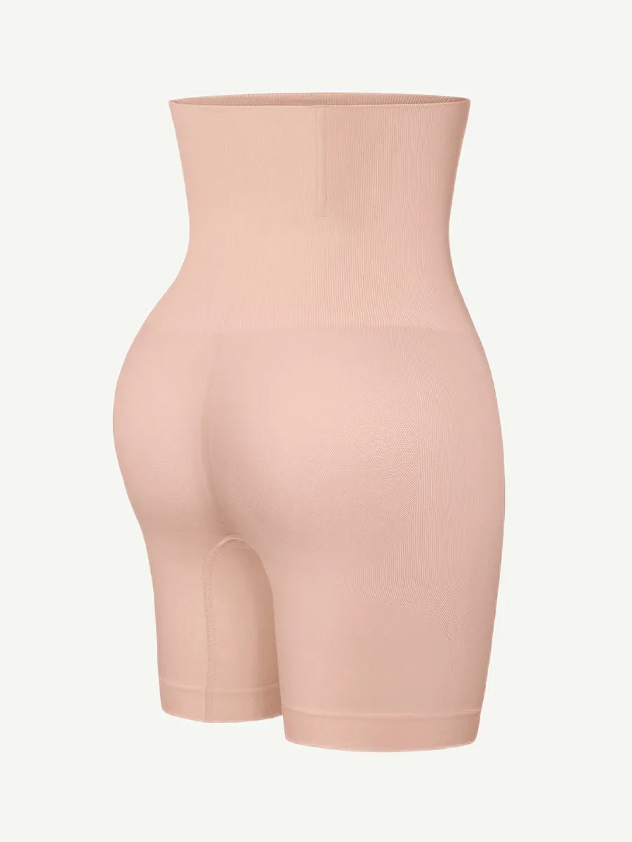 Shorts moldeadores sin costuras de doble capa con panel abdominal y 4 varillas de acero
