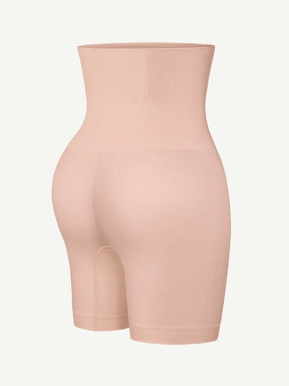 Shorts moldeadores sin costuras de doble capa con panel abdominal y 4 varillas de acero