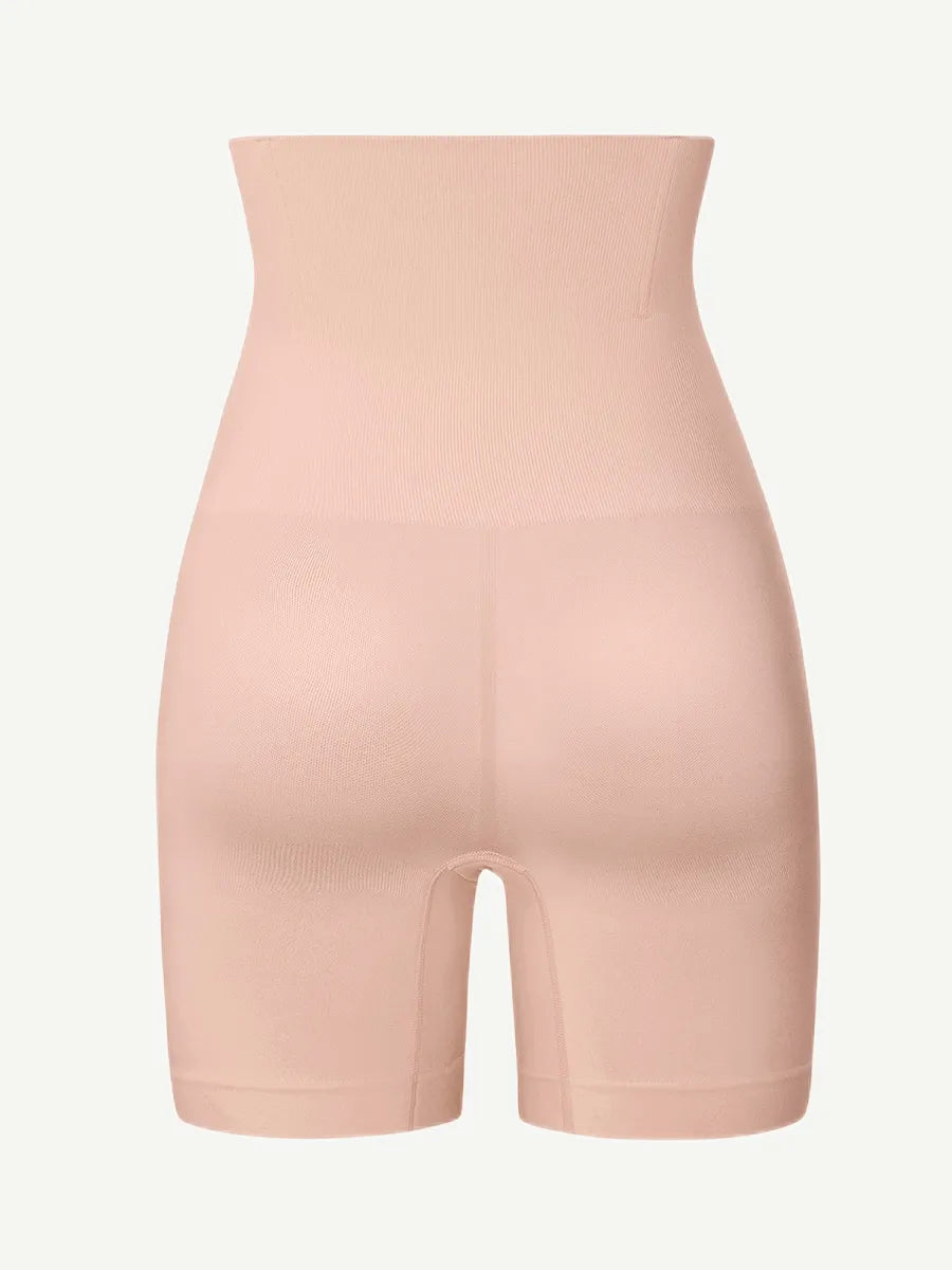 Shorts moldeadores sin costuras de doble capa con panel abdominal y 4 varillas de acero