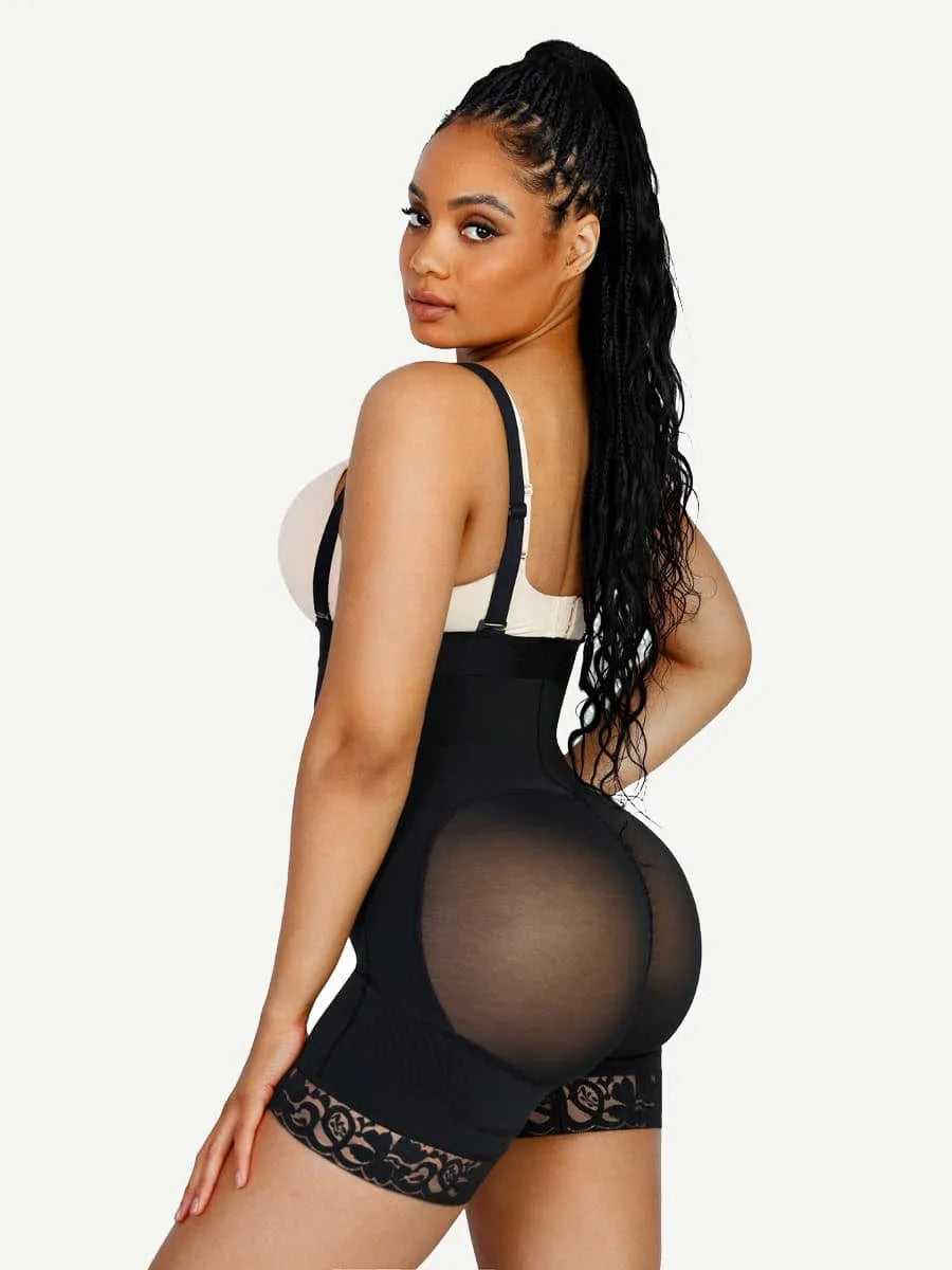 Sexy Lace Firm Compression Latex Buttock Lifting Shapewear