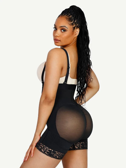 Sexy Lace Firm Compression Latex Buttock Lifting Shapewear
