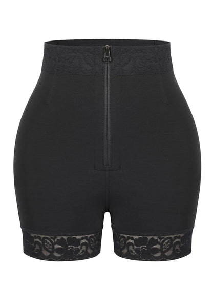 Shorts levanta glúteos con cremallera frontal, cintura alta, que realzan las curvas
