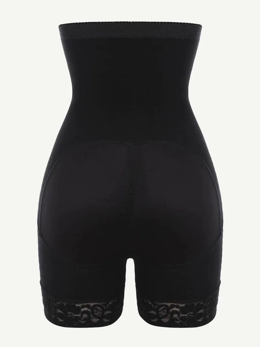 Shorts postoperatorios de cintura alta, talla Queen, para adelgazar, con encaje y ganchos en el dobladillo