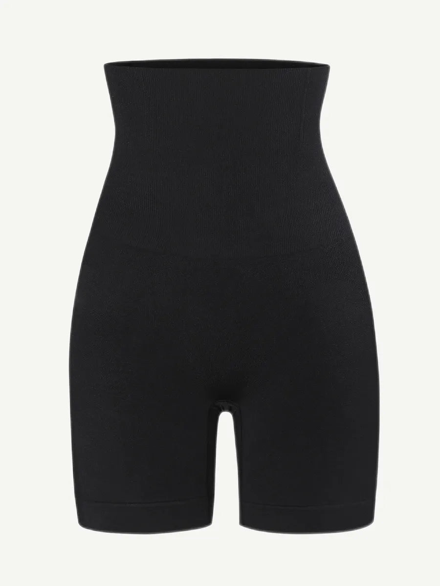 Shorts moldeadores sin costuras de doble capa con panel abdominal y 4 varillas de acero