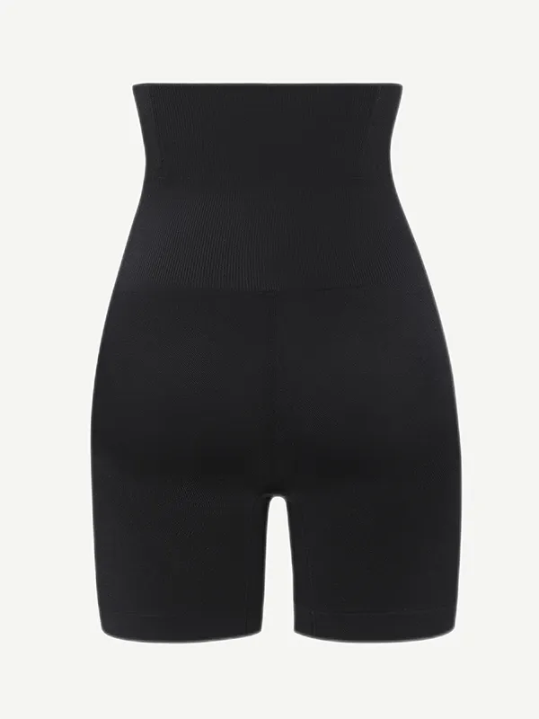 Shorts moldeadores sin costuras de doble capa con panel abdominal y 4 varillas de acero