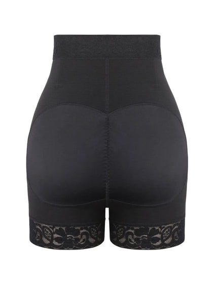 Shorts levanta glúteos con cremallera frontal, cintura alta, que realzan las curvas