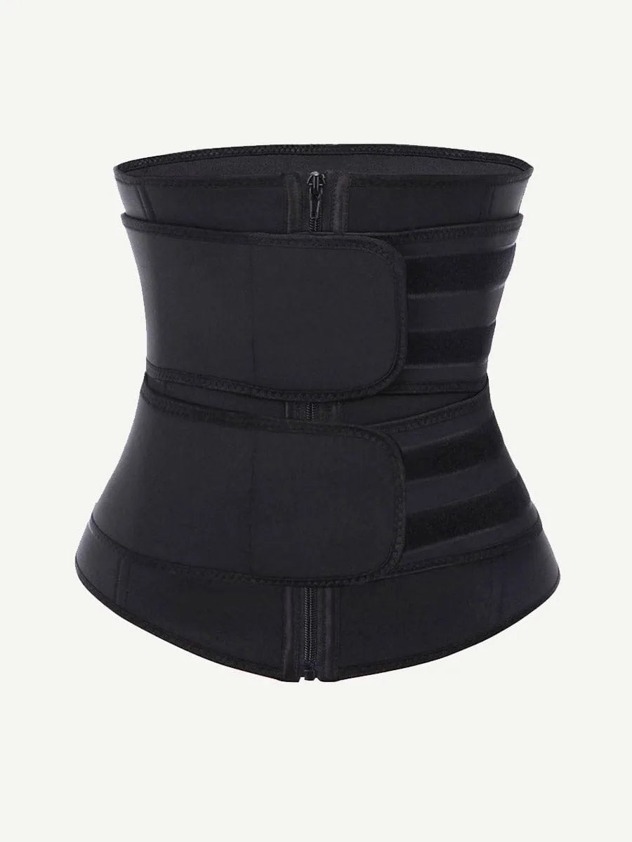 Faja reductora de cintura de látex  de talla grandecon cremallera y cinturón ajustable