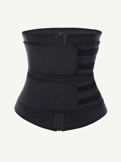 Faja reductora de cintura de látex  de talla grandecon cremallera y cinturón ajustable