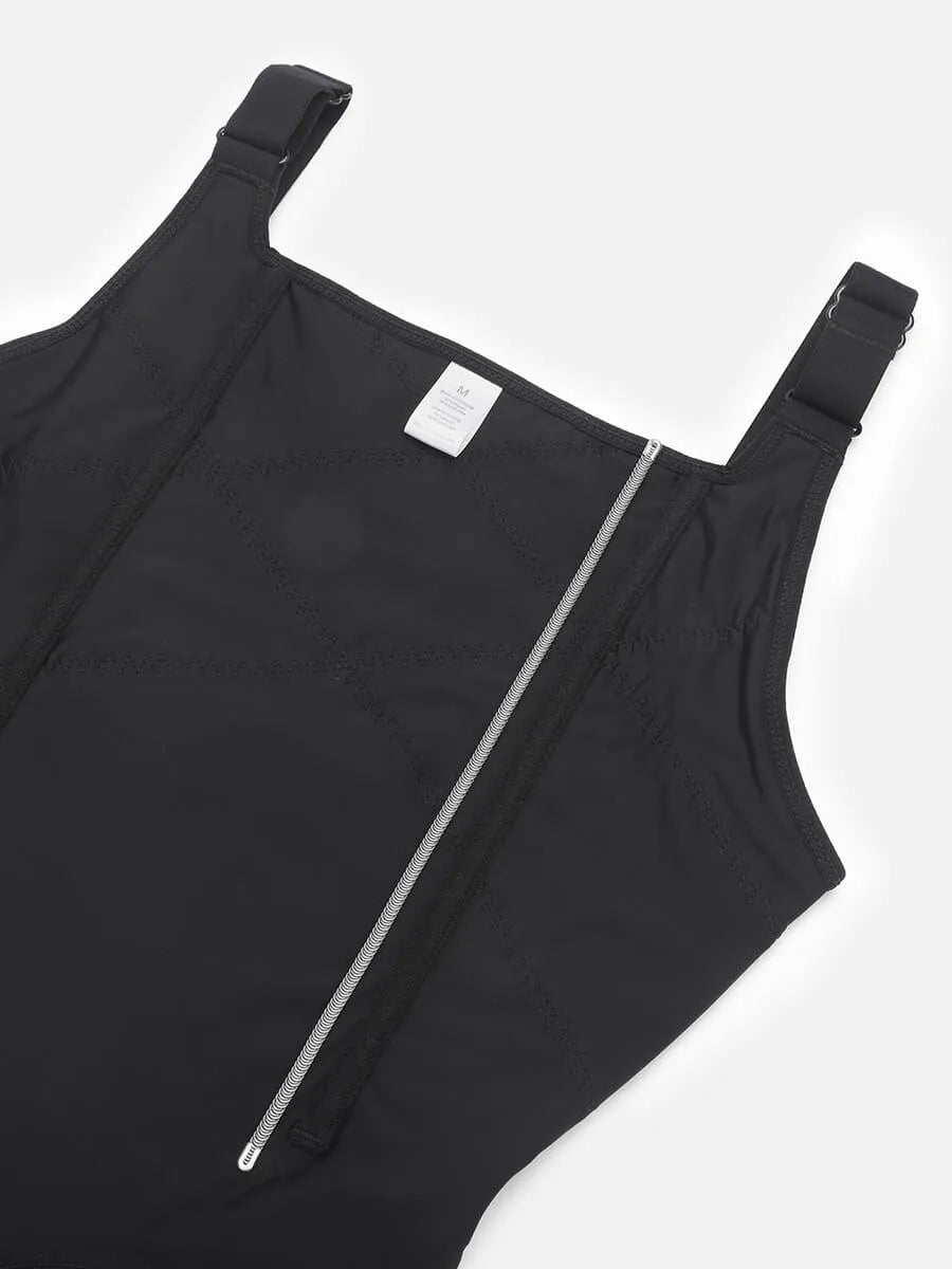 Faja postoperatoria en forma de U con soporte para busto, dos varillas de acero, control de cintura y abdomen