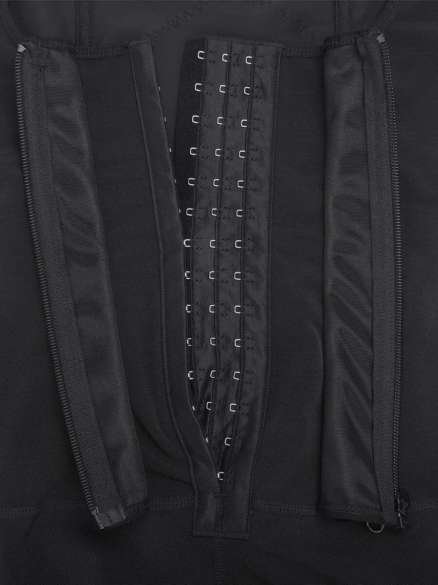 Faja postoperatoria en forma de U con soporte para busto, dos varillas de acero, control de cintura y abdomen