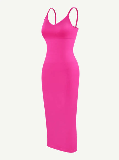 🌿Vestido moldeador sin costuras con tirantes finos y escote en V ecológico 🌿