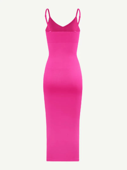 🌿Vestido moldeador sin costuras con tirantes finos y escote en V ecológico 🌿