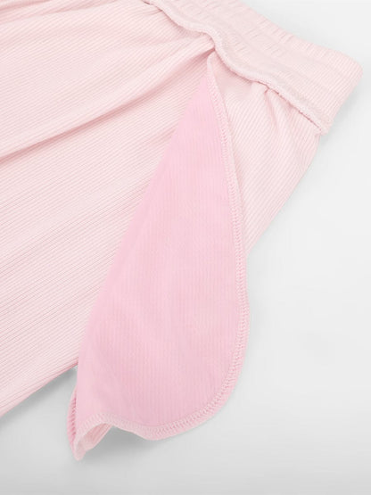 Pantalones de salón anchos de rayón acanalado