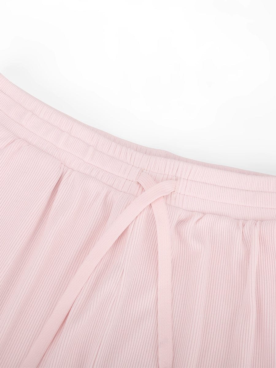 Pantalones de salón anchos de rayón acanalado