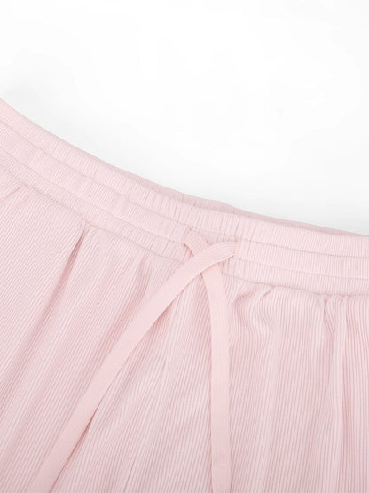 Pantalones de salón anchos de rayón acanalado