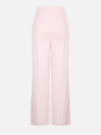 Pantalones de salón anchos de rayón acanalado