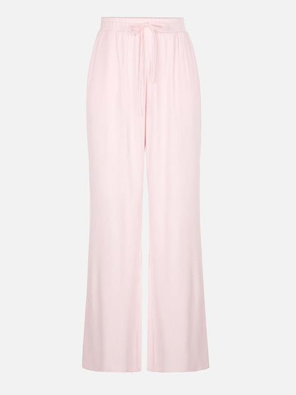 Pantalones de salón anchos de rayón acanalado