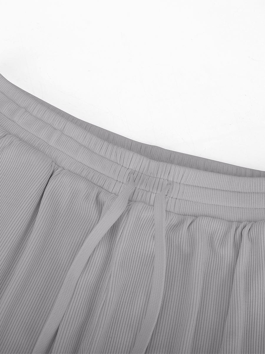 Pantalones de salón anchos de rayón acanalado