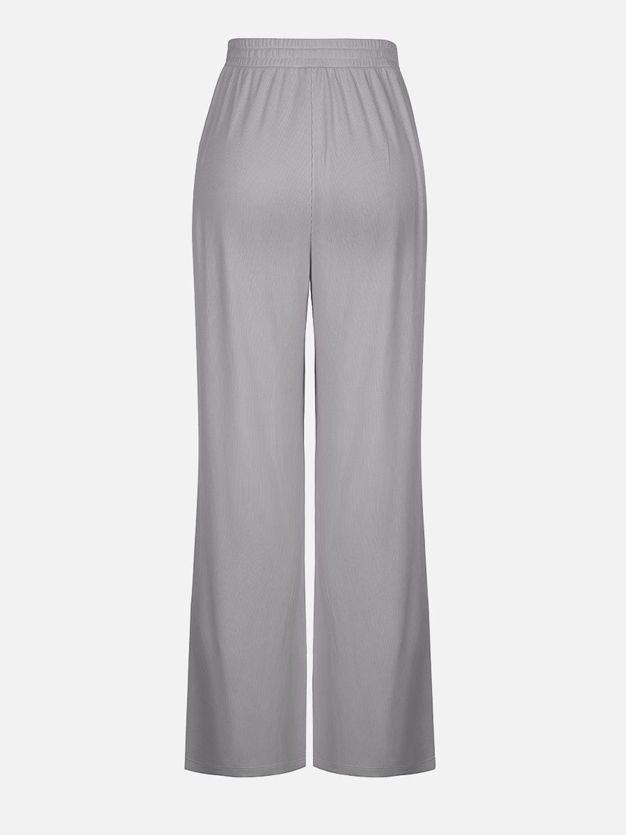 Pantalones de salón anchos de rayón acanalado