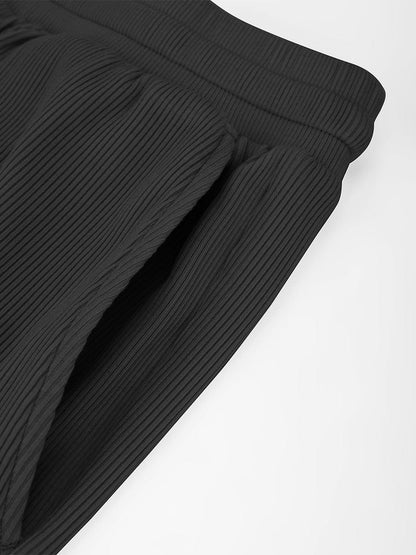 Pantalones de salón anchos de rayón acanalado