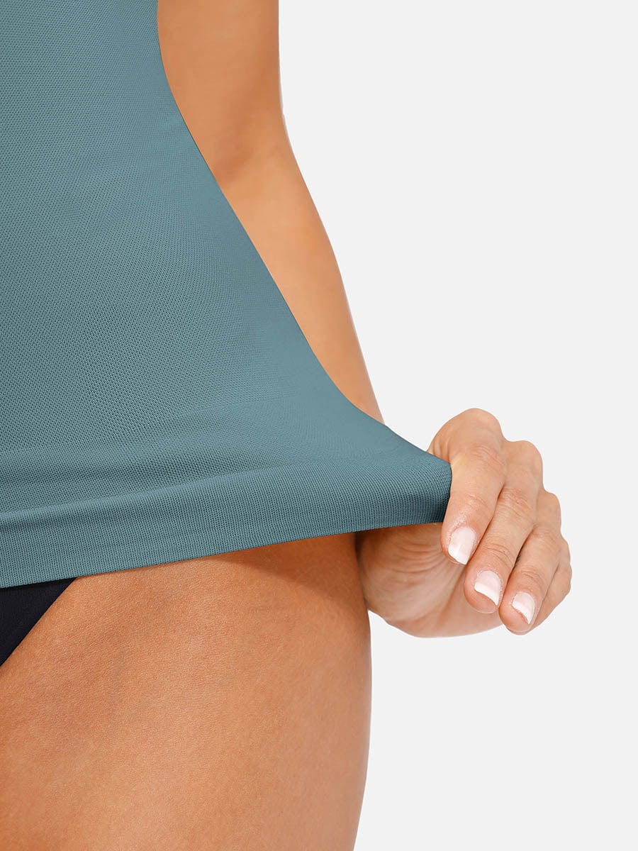 Camiseta sin mangas moldeadora de cintura y abdomen con soporte de busto sin costuras