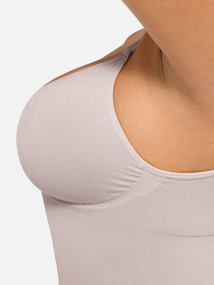 Camiseta sin mangas moldeadora de cintura y abdomen con soporte de busto sin costuras
