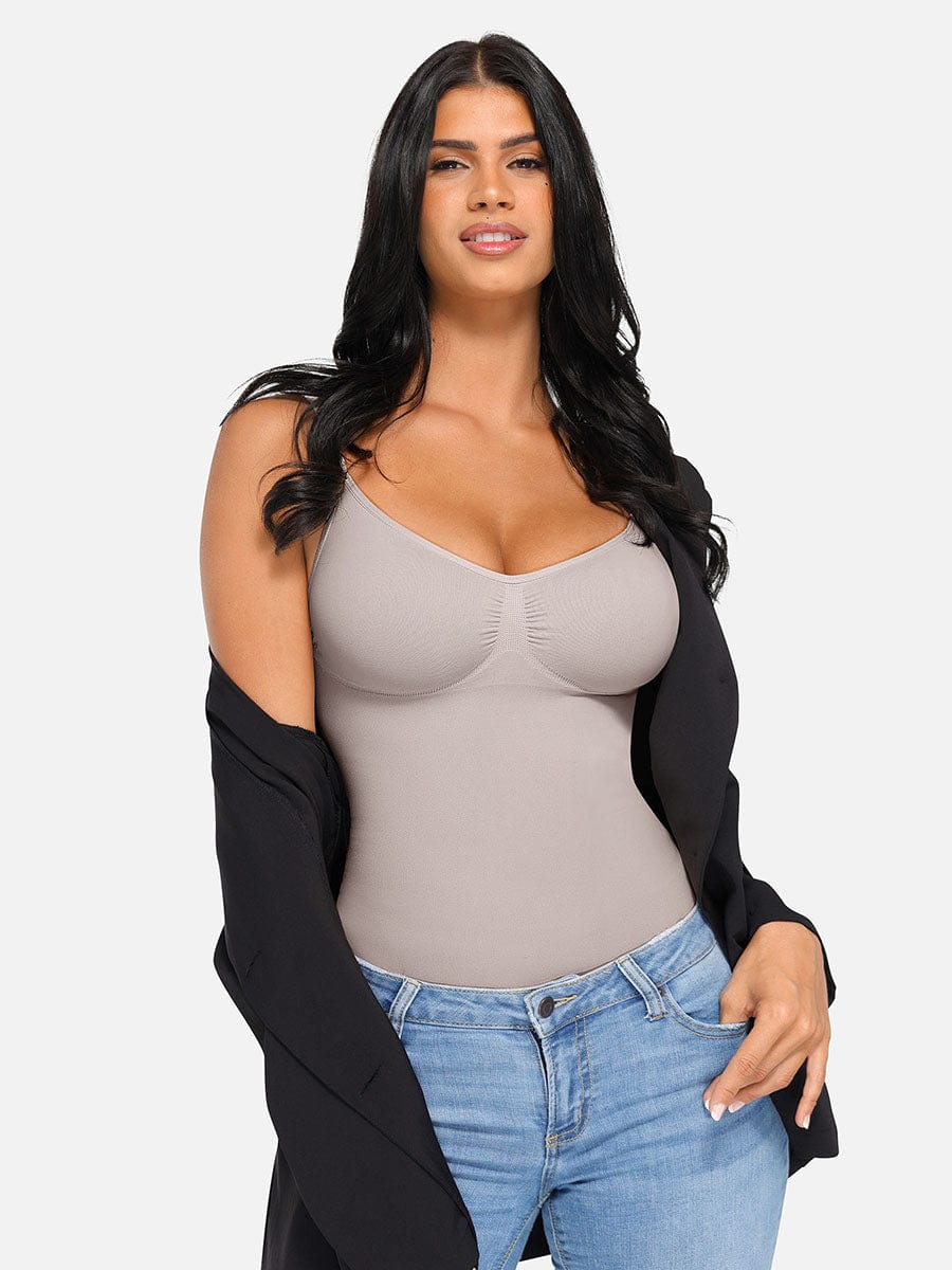 Camiseta sin mangas moldeadora de cintura y abdomen con soporte de busto sin costuras