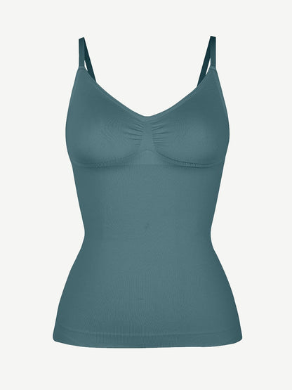 Camiseta sin mangas moldeadora de cintura y abdomen con soporte de busto sin costuras