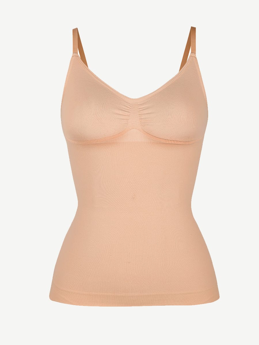Camiseta sin mangas moldeadora de cintura y abdomen con soporte de busto sin costuras