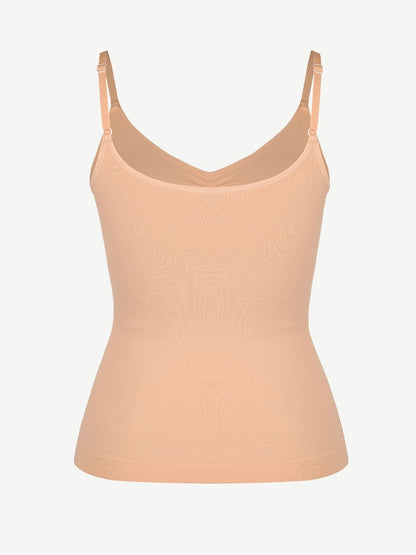Camiseta sin mangas moldeadora de cintura y abdomen con soporte de busto sin costuras