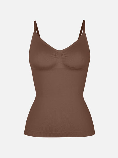 Camiseta sin mangas moldeadora de cintura y abdomen con soporte de busto sin costuras