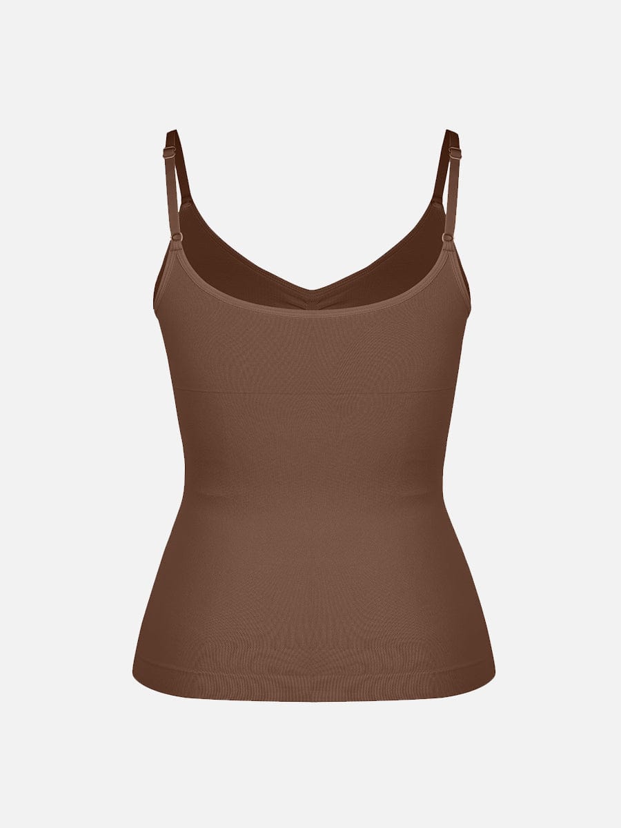 Camiseta sin mangas moldeadora de cintura y abdomen con soporte de busto sin costuras