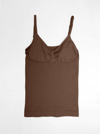 Camiseta sin mangas moldeadora de cintura y abdomen con soporte de busto sin costuras